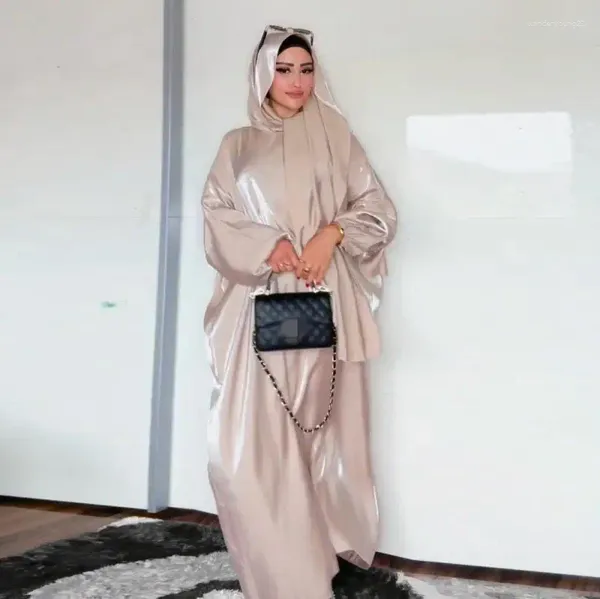 Ropa étnica Modest Islámico Dubai Fiesta Vestidos de noche Eid Mujeres musulmanas Hijab Cubierta completa Robe Abaya Turquía Maxi Árabe Kaftan Femme