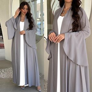 Vêtements ethniques Robe de mode musulmane modeste Manches à volants Manteau châle solide Moyen-Orient Doux