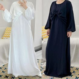 Etnische Kleding Bescheiden Onder Abaya Lange Jurk Vrouwen Moslim Knoop Front Robe Dubai Islamitische Turkse Kaftan Musulmane Longue Gown Caftan