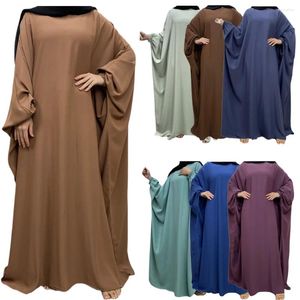 Vêtements ethniques Femmes modestes Musulman Ramadan Eid Abaya Prière Batwing Manches Maxi Robe Turquie Arabe Khimar Kaftan Dubaï Islam Vêtements Robe