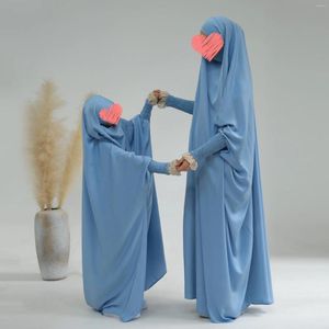 Etnische kleding Moeder Dochter Hijab Abaya Moslimvrouwen Meisje Gebedskledingstuk Eid Ramadan Islam Khimar Kaftan Turkije Gewaad Boerka Capuchon