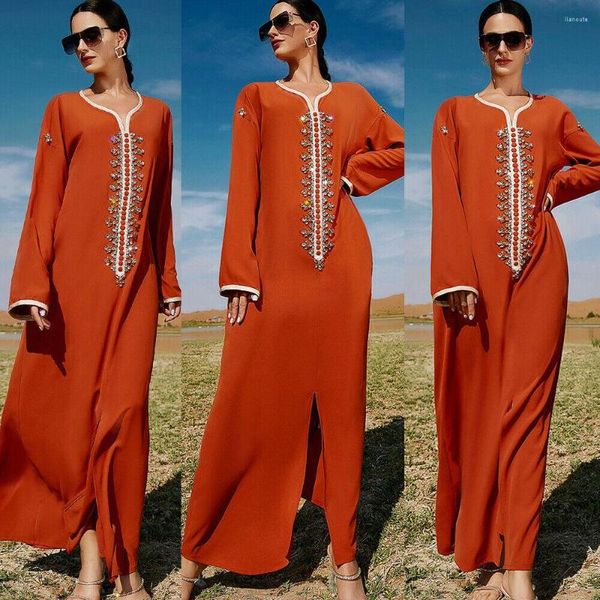 Vêtements ethniques marocain Abaya dubaï femmes caftan musulman longue robe Jilbab soirée saris islamiques
