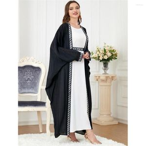 Vêtements ethniques marocain Jilbab ouvert Cardigan femmes musulmanes Maxi robe 2 pièces ensembles Turquie Eid Ramadan Kaftan robe Dubai Abayas Caftan