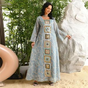 Vêtements ethniques Maroc Longue Robe Femmes Paillettes Broderie Musulman Dubaï Fête Abaya Kaftan Turc Ramadan Casual Robe Robe Jalabiya