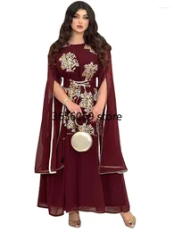 Vêtements ethniques Maroc Mesh Muslim Dress Women Long Mancheve Abaya Kaftan Evening Party Robes Dubaï Turquie Islam Robe Femme Vestidos