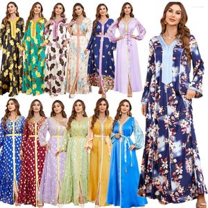 Vêtements ethniques Maroc Femmes musulmanes Abayas Longue robe maxi Durquie Kaftan Dubai Islam Party Jalabiya Gown Arab Caftan Musulman