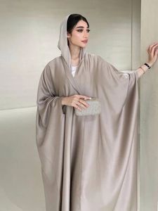 Vêtements ethniques Maroc Robe de soirée pour femmes Abaya Soyeux Satin Caftan Dubaï Robes musulmanes Eid Kaftan Femme Soirée Longue Robes Abayas Robe 231208