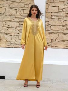 Etnische kleding Marokko feestjurk moslim eid ramadan vrouwen Abaya kralen gebedspafan gewaad abayas dubai longue vestidos limitos maxi jurken t240515