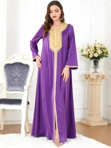 Etnische kleding Marokko Feestjurk Moslimvrouwen Abaya Kralen Gebed Kaftan Gewaad India Abaya Dubai Turkije Longue Vestidos Largos Maxi