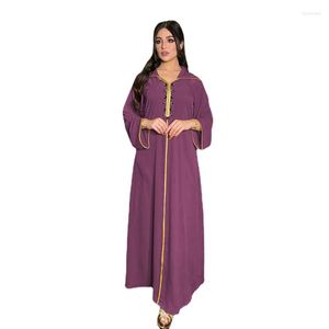 Etnische kleding MQ002 Midden -Oosten Moslimgewaad Diamant lintjurk Abaya Dubai Women's Formele gelegenheid kleedt Khimar Jellabiya