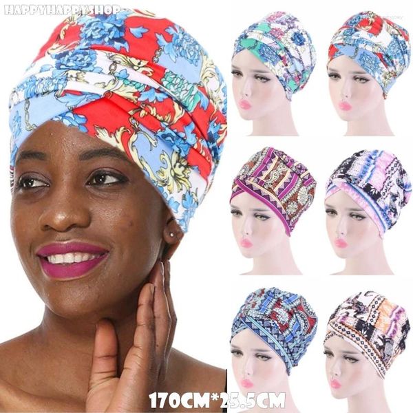 Vêtements ethniques Multi Usage Foulard Africain Imprimé Bandeau Wrap Turban Cap Chapeau Nigérian Inde Longue Queue Foulard Musulman Hijab Foulards De Cheveux