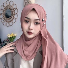 Vêtements ethniques Multicolors Mode Dubaï Longues Foulards Musulman Été Airy Hijabi
