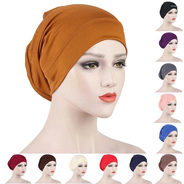 Vêtements ethniques Chapeaux de prière multicolores Turban musulman Femmes Hijabs Foulard Arabe Chapeau Tube Chapeau Lady Bonnets Base Cap Head Wrap Cancer