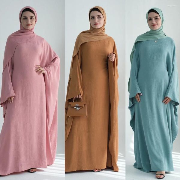 Vêtements ethniques Muslim Abaya Butterfly Sleeve Ramadan Eid Long Robe à l'intérieur de Belt Women Party Robes Dubaï Turquie Kaftan Robes islamiques