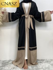 Vêtements ethniques musulman Abaya robe dubaï africain pour les femmes mode modeste ouvert Kimono es grande taille islamique 230227