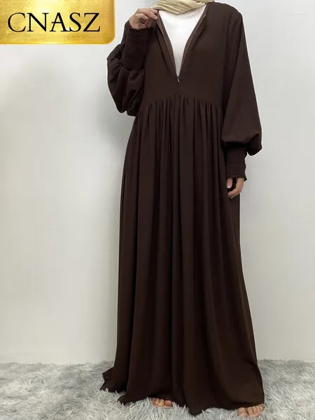 Vêtements ethniques Muslim Abaya Robe Dubaï Marocain Kaftan Mariffon Femmes Robes pour bal Turkey noir Long Veled avec un Ramadan doublé
