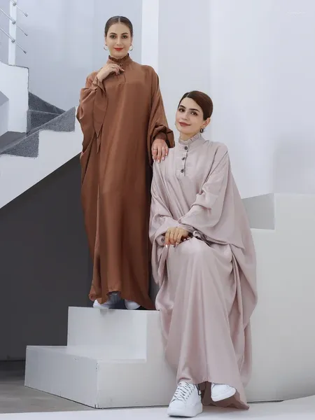 Vêtements ethniques Musulman Abaya Robe Dubaï Coton Lin Turc Hijab Robes Lâche Batwing Abayas Pour Femmes Africain Kaftan Robe Eid Mubarak