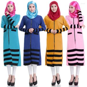Ropa étnica musulmán Abaya vestido ropa islámica para mujeres Hijab Dubai Jibabs Kaftan moda rayas vestidos largos turco