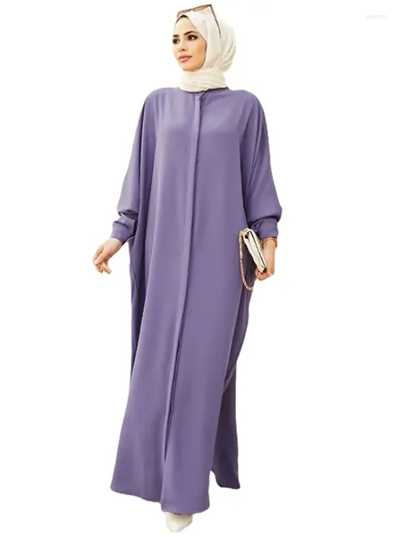 Ropa étnica Musulmán Abaya Jilbab Kaftan Mujeres Vestido largo Islámico Dubai Cardigan Robe Llano Africano Turco Sudeste Asiático Ropa