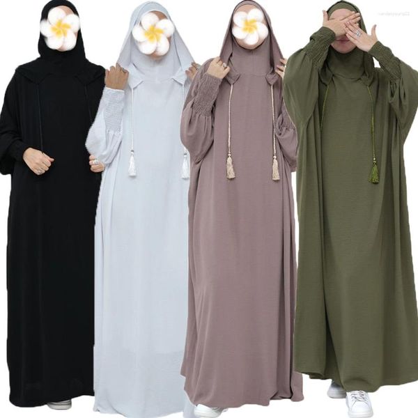 Ropa étnica Musulmán Abaya Largo Khimar Mujeres Eid Con Capucha Maxi Vestido Turquía Kaftan Árabe Túnica Islámica Overhead Hijab Dubai Ramadán