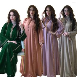 Vêtements ethniques Musulman Abaya Maxi Robe Jalabiya Africain Dashiki Robe Cardigan Kimono Longue Robe Robes Jubah Moyen-Orient Ramadan Arabe