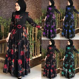 Muçulmano Abaya Print Maxi Vestido Turco Hijab Vestidos Cardigan Quimono Long Robe Vestidos Jubah Oriente Médio Eid Ramadan Islâmico