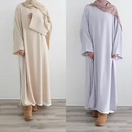 Ethnische Kleidung Muslim Abaya Zweiteiliges Set Dubai Türkisch Weißes Innenkleid für Frauen Afrikanischer Kaftan Robe Eid Mubarak Islamische Outfits Lose
