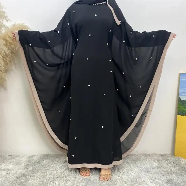 Vêtements ethniques Musulman Abaya Femmes Gauze Gauze Kaftan Arabe Burqas Casual Breathable Long Robe Dubai Party Bat Sleeved Robe