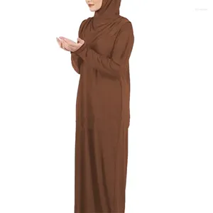 Vêtements ethniques Abayas musulmans pour femmes mode décontractée à capuche longue Jupe patchwork robe marocaine caftan ramadan solide dubai
