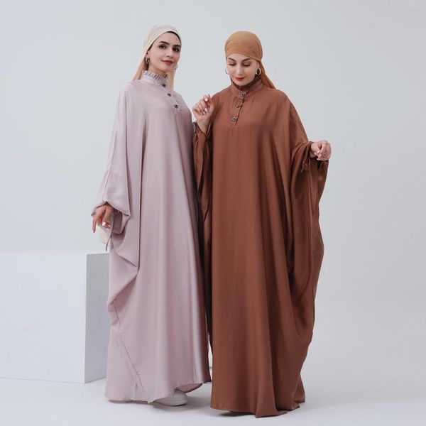 Vêtements ethniques Abayas musulmanes Femmes Indonésie Asie du Sud-Est Bat Robe à manches longues Moyen-Orient