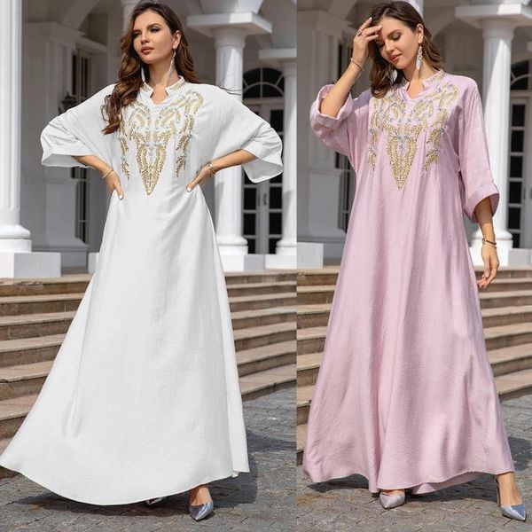 Vêtements ethniques Muslim Arabe Luxury Fashion Middle East Robe Robe Abaya Broidered Abaya Dubai Wholesale