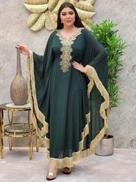 Vêtements ethniques robes arabes musulmanes Abaya Moyen-Orient femme robe batwing slve tassels patchwork long slves brodery kaftan fête des robes de fête 2023 T240515