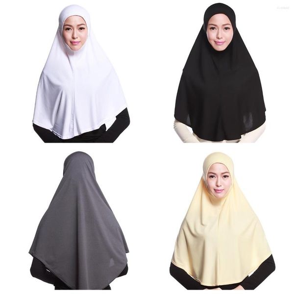 Vêtements ethniques Musulman Arabe Femmes Polyester Ramadan Doux Jersey Long Hijab Châle Turban Islamique Soeur Soeur Chapeaux 4 Pièces Paquet