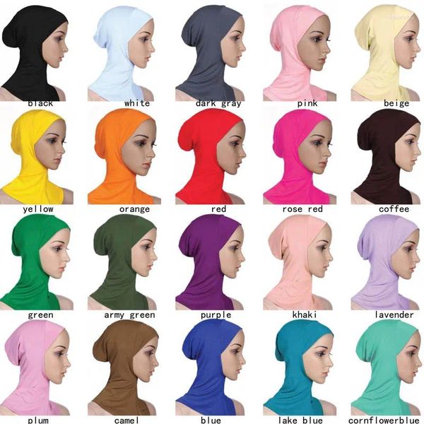 Vêtements ethniques Femmes arabes musulmanes Couleur unie Modal Hijab Écharpe intérieure Châle Turban Islamique Dame Femme Nun Soeur Chapeaux Chapeau Couvre-chef