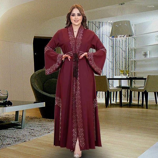 Vêtements ethniques Musulman Arabe Lâche Robe Zipper Ouvert Abaya Dubaï Turquie Kaftan Femmes Islamique Ramadan Robes Africaines Caftan Robe