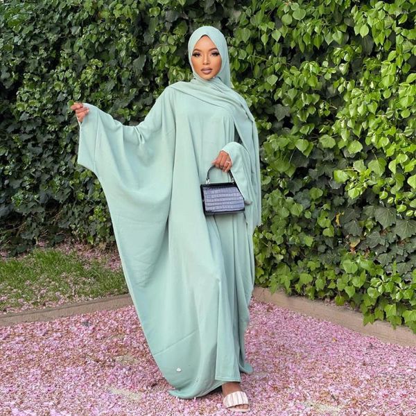 Vêtements ethniques Musulman Batwing Robes Abaya pour Dubaï Femmes Lâche Kimono Femme Hijab Eid Prière Elégance Robe Tradition Arabe Porter