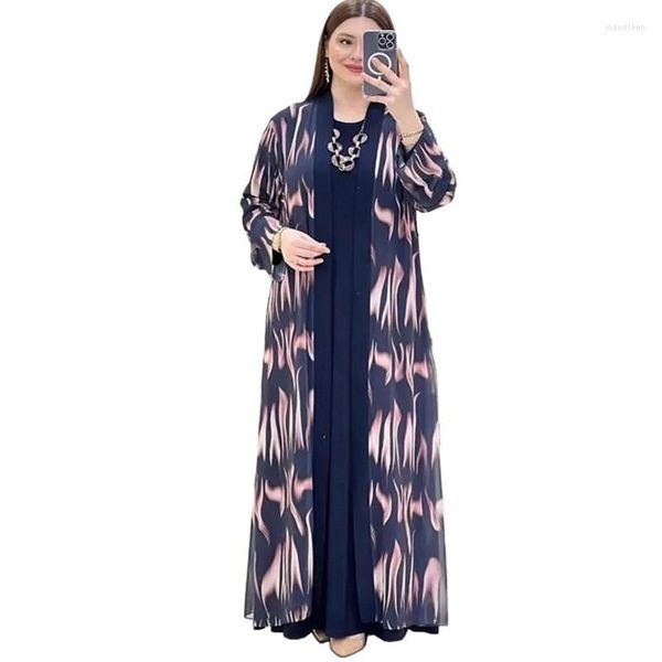 Ropa étnica cárdigan musulmán Abaya vestidos africanos elegantes para mujeres Dashiki dos conjuntos de 2 piezas señoras vestidos de hadas tradicionales