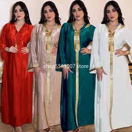 Etnische kleding Moslimjurk Arabische Dubai Abaya Afrikaanse jurken voor vrouwen Jalabiya Groene Marokkaanse Kaftan Kaftan Kapeger Turkse Islamitische bescheiden 230529