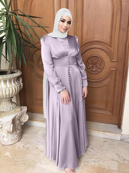 Vêtements ethniques Robe musulmane pour femmes Eid Arabe Ramadan Solid Coloe Abaya Islamique Turquie Robes de soirée Élégant Arabie Saoudite Longue 2023