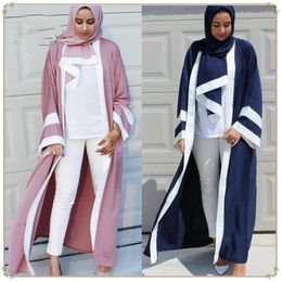 Vêtements ethniques robe musulmane femmes décontracté Abaya rayé Cardigan longues Robes Simple Kimono Ramadan moyen-orient culte islamique