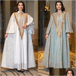 Vêtements ethniques robe de soirée musulmane arabe modestes robes de dubai brodées à paillettes robe de style moyen-orient