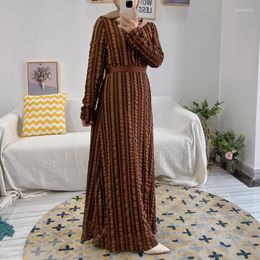 Ropa étnica Vestido de moda musulmana Otoño Dubai Cardigan Robe Femme Musulmane Jalabiya para mujeres Abaya Vestidos islámicos Largos