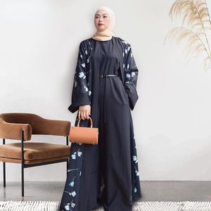 Etnische kleding moslim modejurk Midden -Oosten Dubai Turkije print Cardigan Marokkaanse Kaftan Abaya Arabisch Islamitisch voor vrouwen gewaad