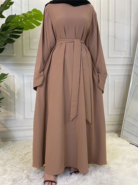 Vêtements Ethniques Mode Musulmane Dubaï Abaya Longues Hijab Robes avec Ceinture Islam Vêtements Abayas Robes Africaines pour Femmes Kaftan Robe Musulmane 230529