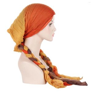 Etnische kleding moslim mode hijab cap voor vrouwen underscarf lange staart vlecht ontwerp zachte tulband islamitische femme musulman hoofdband