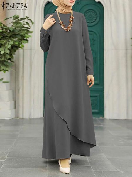 Vêtements Ethniques Mode Musulmane Hijab Robe ZAZNEA Turquie Abaya Femmes À Manches Longues Maxi Robe D'été Asymétrique Robe Dubaï Robe Isamic Vêtements 230721