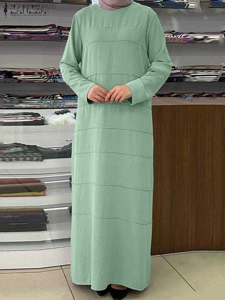Vêtements ethniques Mode musulmane Hijab Robes ZANZEA Surdimensionné Abayas pour femmes Moyen-Orient Robe Turquie Kaftan Isamic Ramadan Arabe Robes