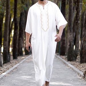 Ropa étnica moda musulmana hombre Jubba Thobe 2023 árabe Pakistán Dubai Kaftan Abaya túnica islámica hombres Arabia Saudita vestido largo de blusa