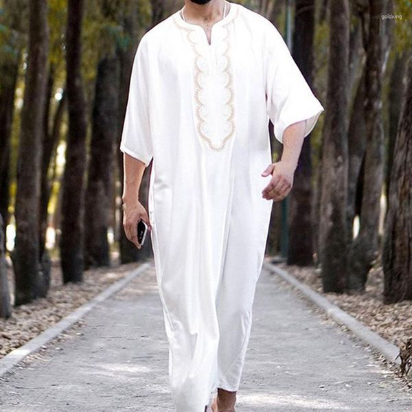 Vêtements ethniques mode musulmane homme Jubba Thobe 2023 arabe Pakistan dubaï caftan Abaya Robe islamique hommes arabie saoudite longue Blouse Robe