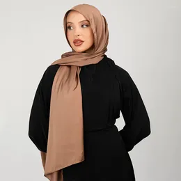 Vêtements ethniques Muslim Hijab Plain Design Matte Satin Satin pour la Malaisie Square en soie